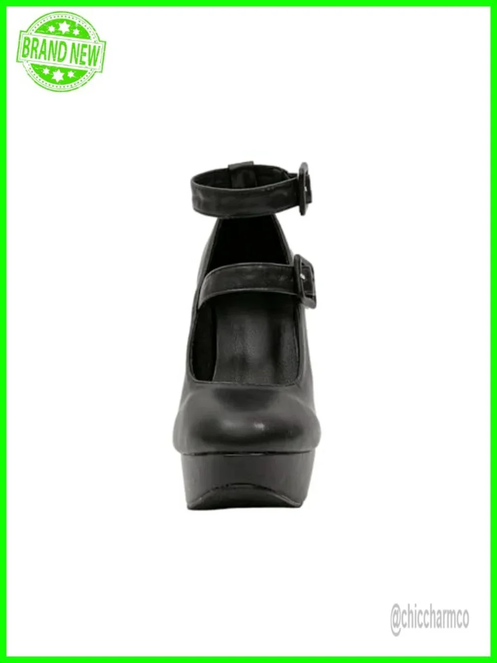 Block Heel Platform Pumps Double Ankle Straps Mary Jane Dress Sandals